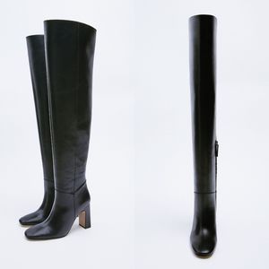 ZARA OVER-THE-KNEE THIGH HIGH LEATHER BOOTS